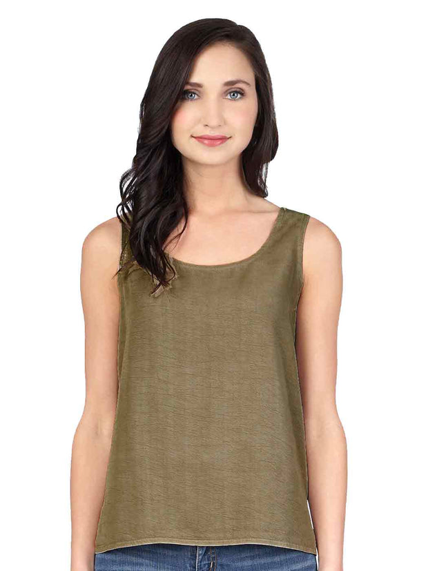 Tianello TENCEL™ Crop Tank -More Colors-Moss Green