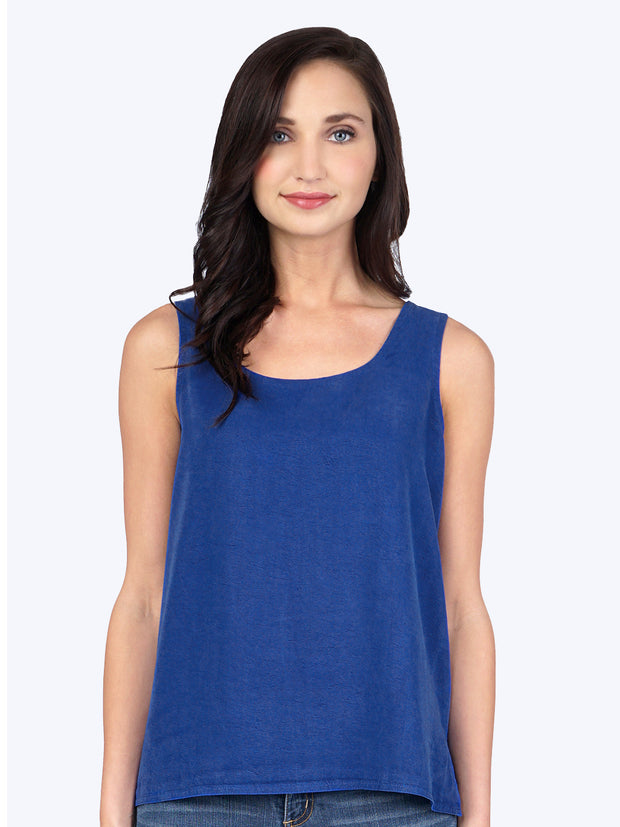 TENCEL™ Crop Tank-Electric Blue