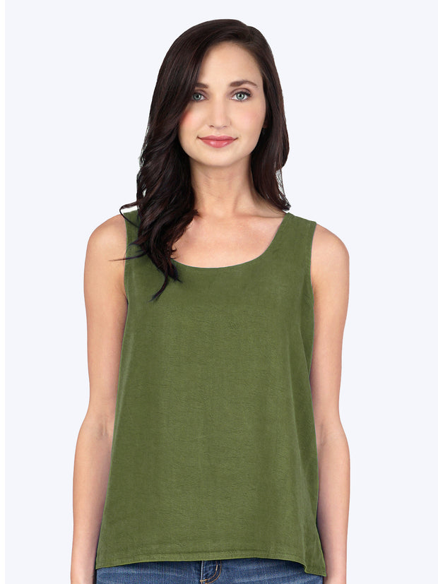 TENCEL™ Crop Tank-Spanish Olive