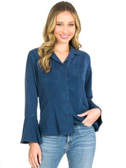 Tianello TENCEL™ "Chloe" Blouse-Cobalt Blue