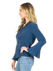 Tianello TENCEL™ "Chloe" Blouse-Cobalt Blue