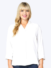 Plus Sized TENCEL Suzy Blouse-White