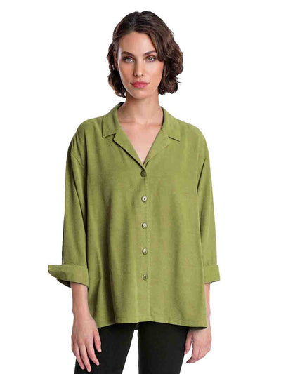 Tianello TENCEL™ Plus Sized  "Aida" Blouse-Scottish Green