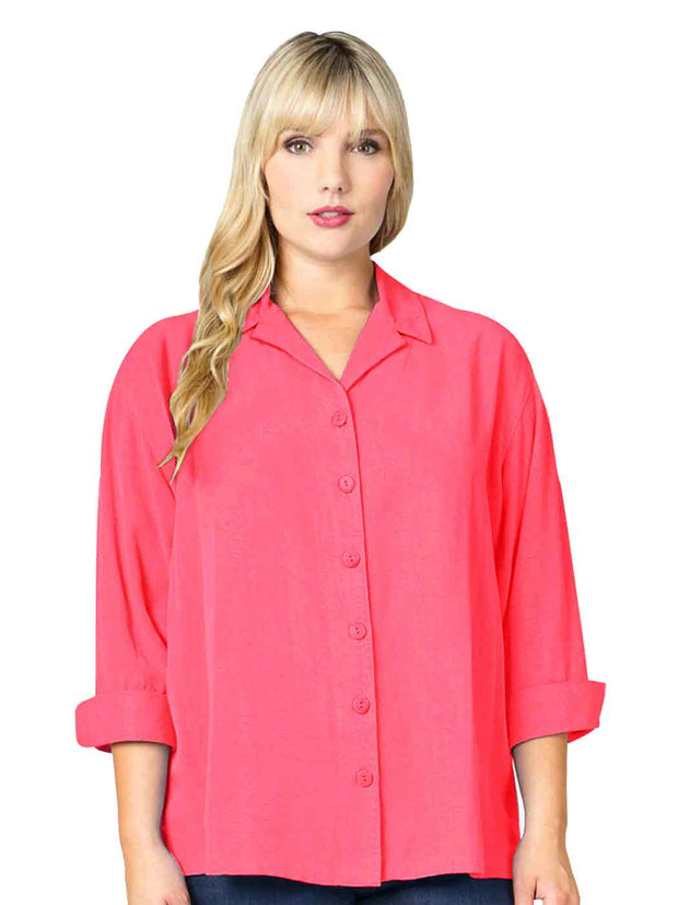 Tianello TENCEL™ Plus Sized  "Aida" Blouse-  Mimosa