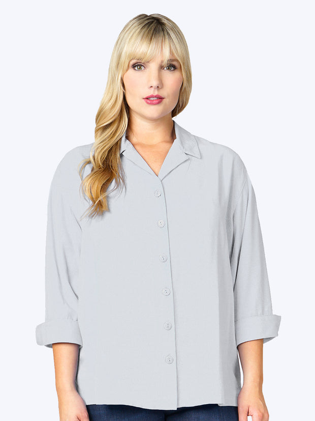 Tianello TENCEL™ Plus Sized  "Aida" Blouse-Bardot