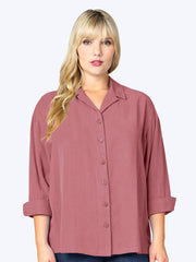 Tianello TENCEL™ Plus Sized  "Aida" Blouse-Rio Rose