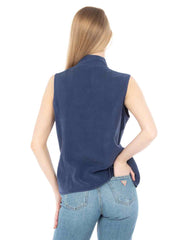 TENCEL™  Sleeveless "Oxford" Vest Jacket with Side Pockets-Cobalt