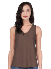Tianello Plus sized TENCEL™ Erika Bias Tank-Expresso