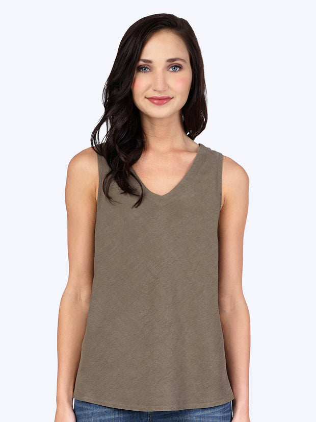 Tianello Plus sized TENCEL™ Erika Bias Tank-Moss
