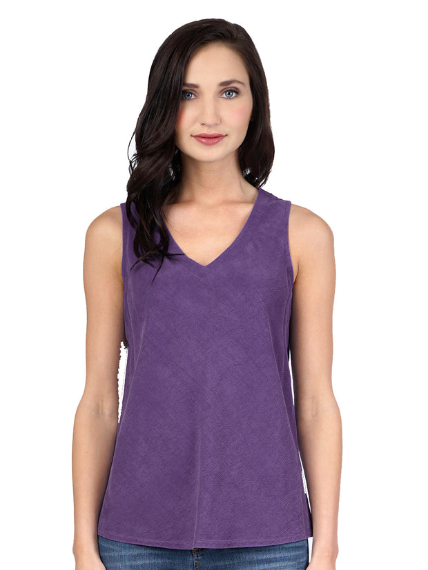 Tianello Plus sized TENCEL™ Erika Bias Tank-Purple