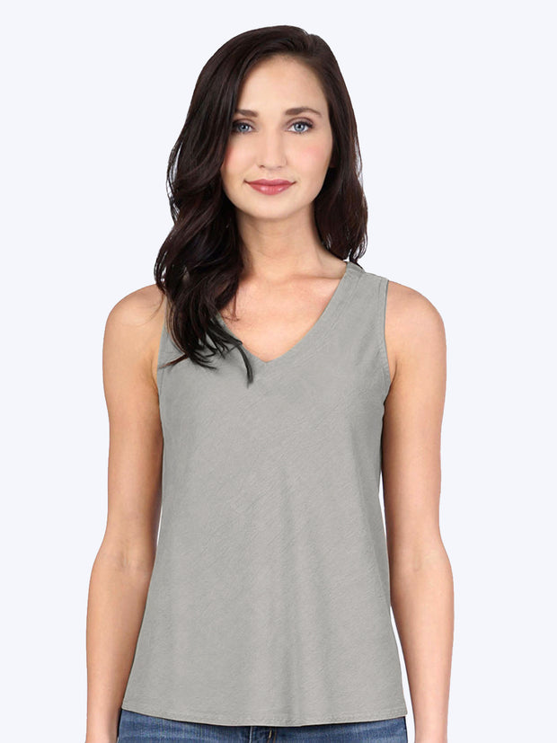 Tianello Plus sized TENCEL™ Erika Bias Tank-Slate