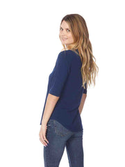 Tianello TENCEL™ Cotton "Whisper" Knit  "Koi Tee"-Cobalt