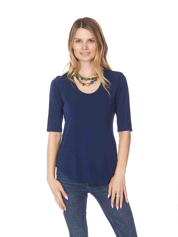 Tianello TENCEL™ Cotton "Whisper" Knit  "Koi Tee"-Cobalt