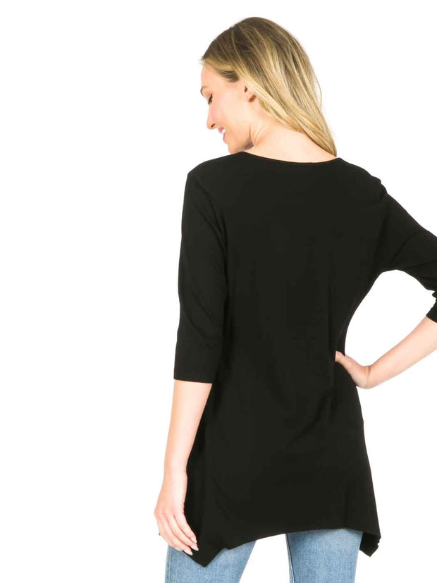 TENCEL "Whisper" Knit "Asbury" Tunic-Black