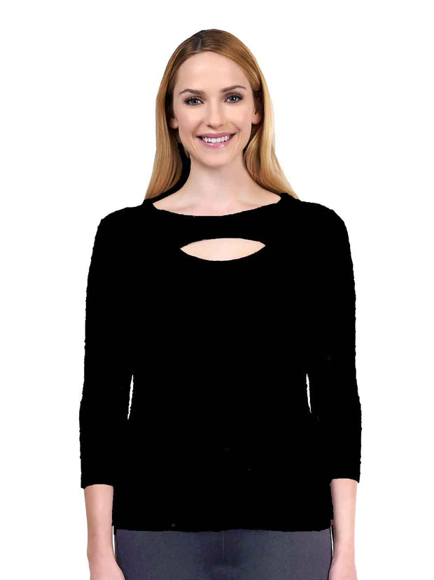Tianello TENCEL™ Whisper Knit Bon Bon Ballet Tee-Black