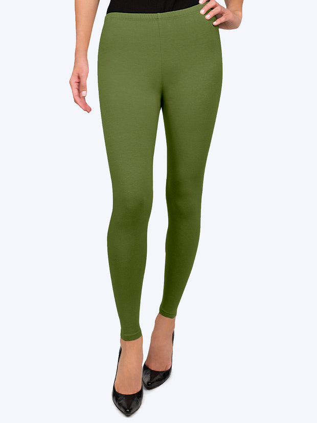 Tianello TENCEL™ "Whisper" Knit Classic Legging-Spanish Olive