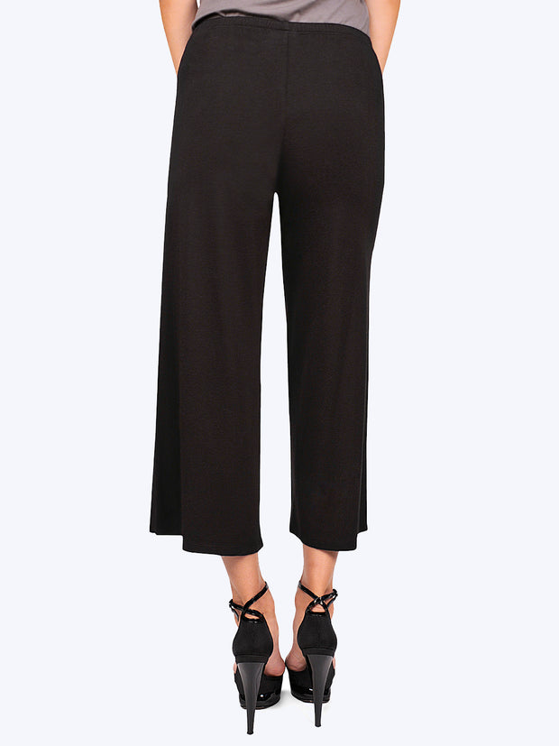 Tianello TENCEL™ Whisper Knit Flood Pant-Black