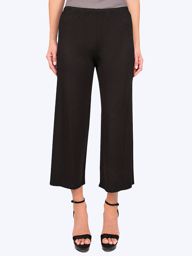 Tianello TENCEL™ Whisper Knit Flood Pant-Black