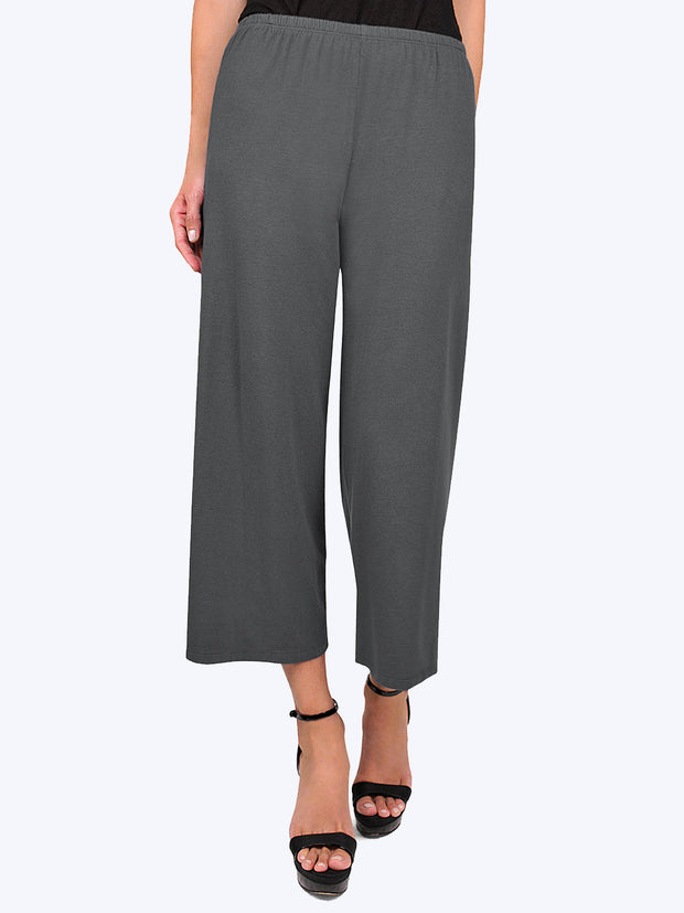 Tianello TENCEL™ Whisper Knit Flood Pant-Coal