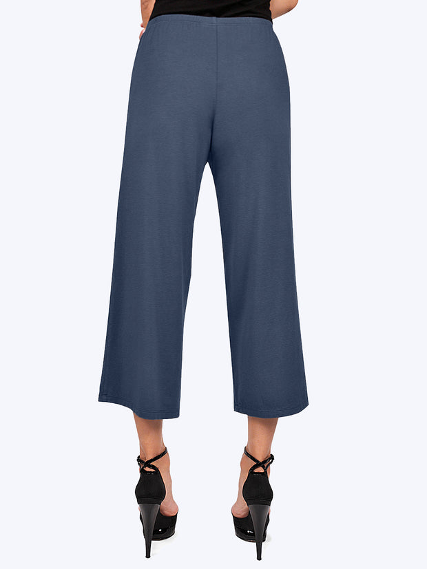 Tianello TENCEL™ Whisper Knit Flood Pant-Cobalt