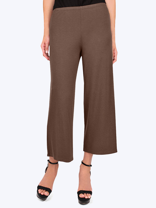 Tianello TENCEL™ Whisper Knit Flood Pant-Expresso