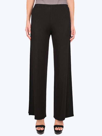Tianello TENCEL™ Whisper Knit Palazzo Pant-Black