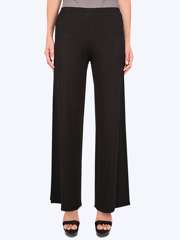 Tianello TENCEL™ Whisper Knit Palazzo Pant-Black