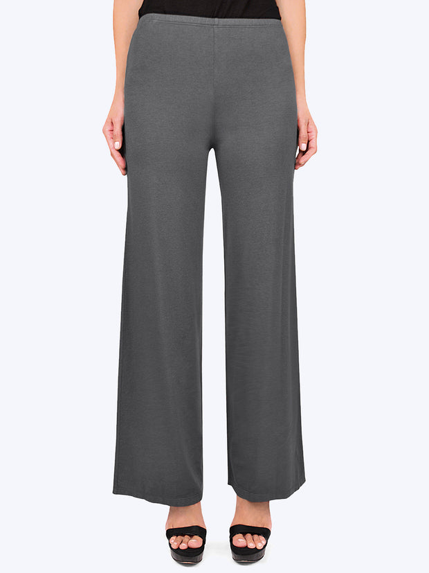 Tianello TENCEL™ Whisper Knit Palazzo Pant-Coal