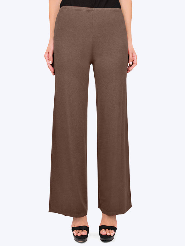 Tianello TENCEL™ Whisper Knit Palazzo Pant-Expresso