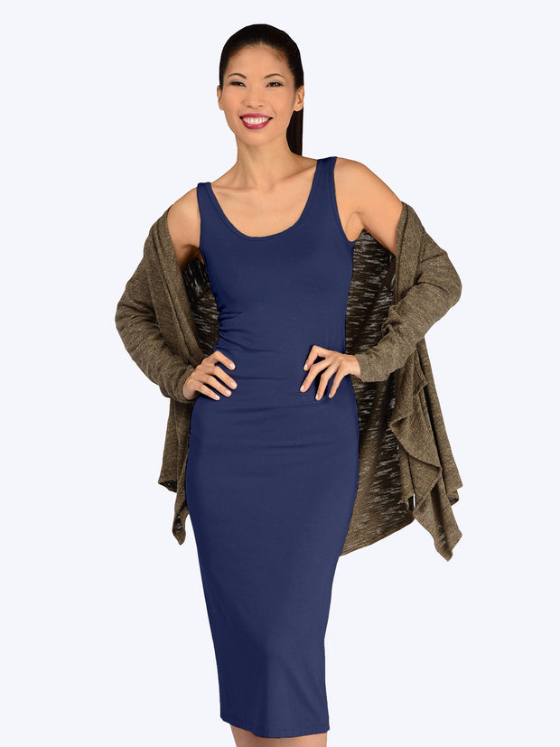 Tianello TENCEL™ Whisper Knit Heidi Tank Dress-Cobalt