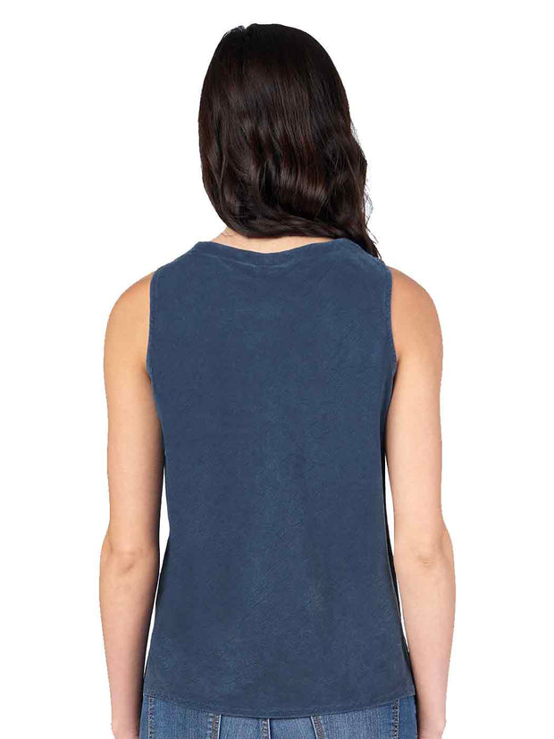 Tianello "Winston" Light Weight TENCEL™ Erika Bias Tank Top-Cobalt
