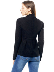 Tianello TENCEL™ Cotton Jacquard Chelsea Jacket-Black