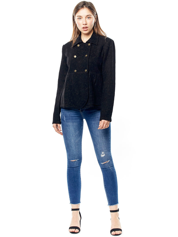 Tianello TENCEL™ Cotton Jacquard Chelsea Jacket-Black