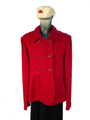 Tianello TENCEL™ Cotton Jacquard Chelsea Jacket-Pomegranate
