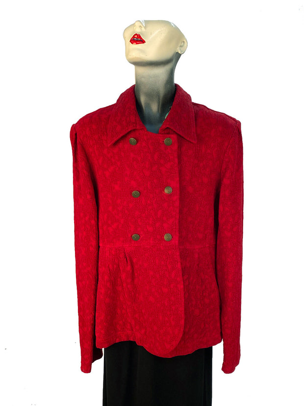 Tianello TENCEL™ Cotton Jacquard Chelsea Jacket-Pomegranate