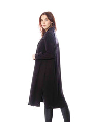 Tianello TENCEL™ "Vine" Cotton Jacquard  "Creek"  Long Duster Jacket-Black