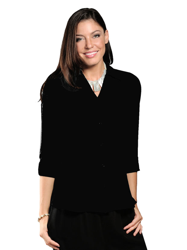 TENCEL™ Linen "Suzy"Blouse-Black