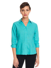 Tencel Linen "Suzy"Blouse-Glass Blue
