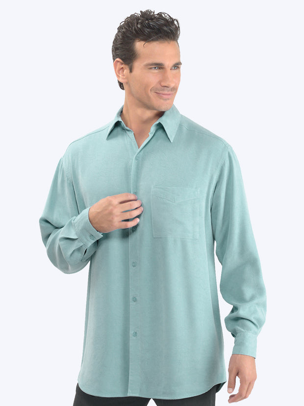 Tianello TENCEL™-;Linen Men's  "Big Shirt"-Bayne Blue