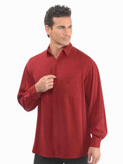 Tianello TENCEL™ Men's ""Best Damn Shirt" "Long"-Pomegranate