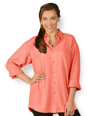 Tianello TENCEL™ Boyfriend Shirt-Coral