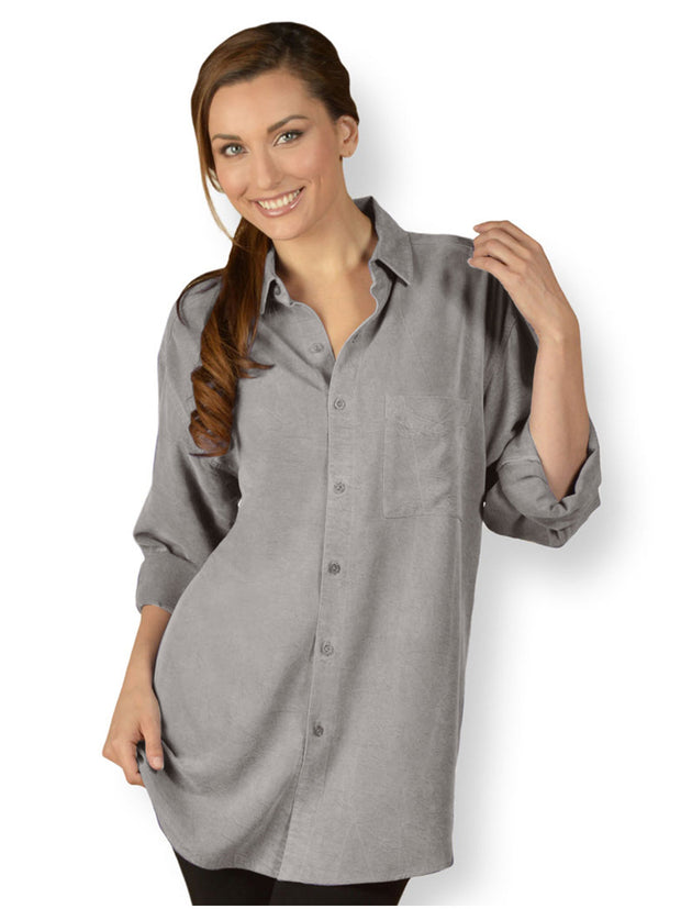 Tianello TENCEL™ Boyfriend Shirt-Slate