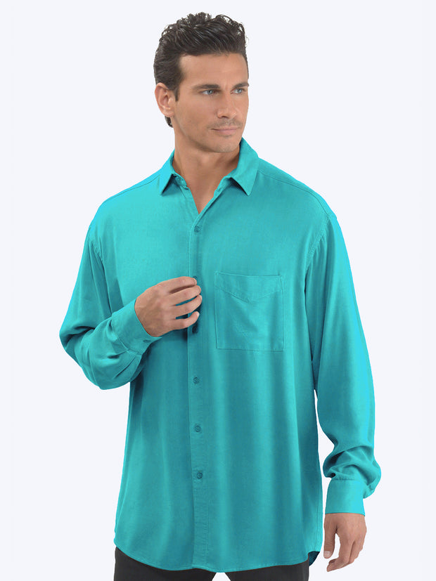 Tianello TENCEL™ Men's "Best Damn Shirt"-Glass Blue