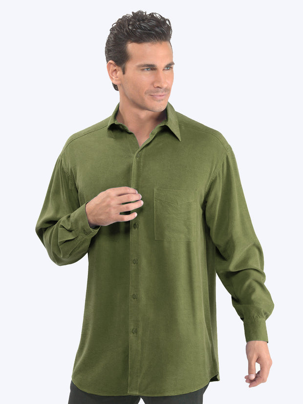 Tianello TENCEL™ Men's "Best Damn Shirt"-Spanish Olive