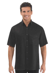Tianello TENCEL™ Men's  Short Sleeve Shirt-Black