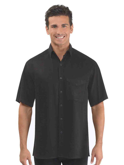 Tianello TENCEL™ Linen Men's  Short Sleeve Shirt-Black